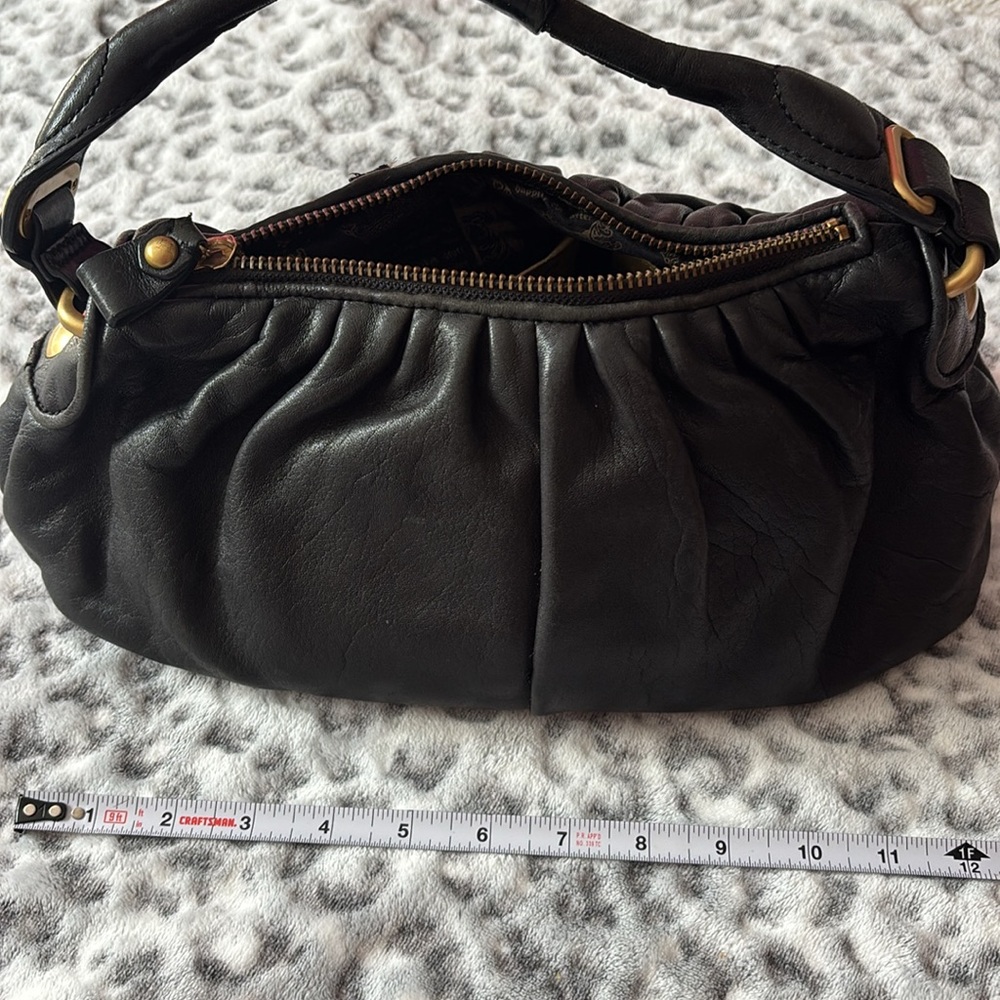 Black leather - Juicy Couture Y2K small leather handbag purse
